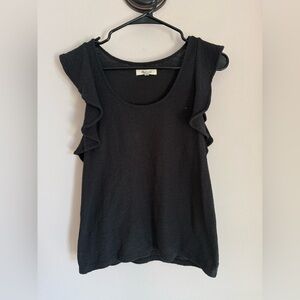 Madewell Black Ruffle Tank Top